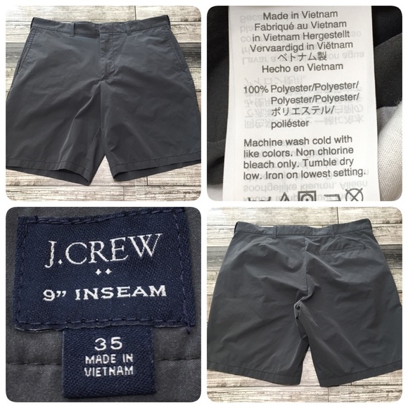 J. Crew Shorts J Crew 9 Inseam Shorts Mens 35 Gray Performance Golf
